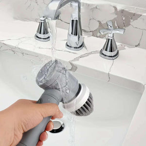 Electric Spin Scrubber With 6 Replaceable Brush Heads - Scrubbereasy