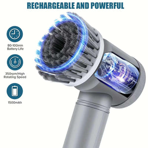 Electric Spin Scrubber With 6 Replaceable Brush Heads - Scrubbereasy