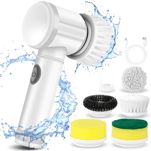 Electric Spin Scrubber With 5 Replaceable Brush Heads - Scrubbereasy