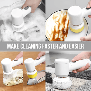 Electric Spin Scrubber With 5 Replaceable Brush Heads - Scrubbereasy